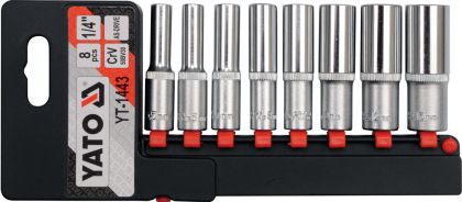 TRUSA TUBULARE LUNGI, 1/4", 8 BUC  CR-V