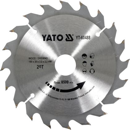 DISC CIRCULAR LEMN, 190X30X3.2MM,20 DINT