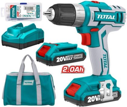 TOTAL - Masina de gaurit cu acumulator 20V-2.0Ah L