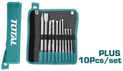TOTAL - Set 10 piese SDS Plus dalta, spitz si burg