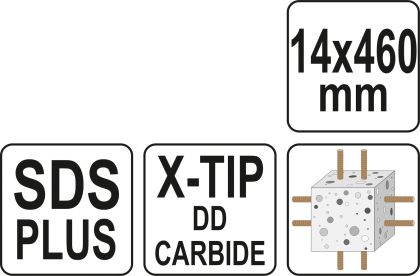 BURGHIU SDS+, VARF X, 14X460 MM