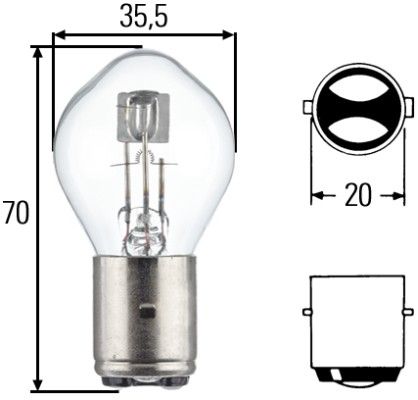 BEC FAR PARA (BA20D) 12V 25/25W