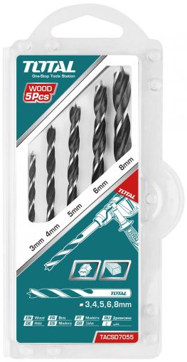 Set burghiu spirala pentru lemn: 5buc