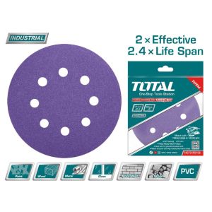TOTAL - Disc hartie abraziva 150mm - P40, P60,P80,