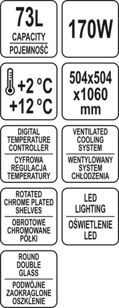 VITRINA FRIGORIFICA, 170W,73L, 504X504X1