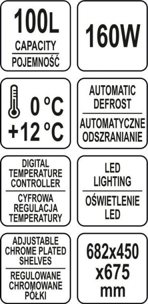 VITRINA FRIG.PREZENTARE 100L 68X45X67