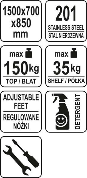 Masa lucru bucatarie 150×70×H85cm