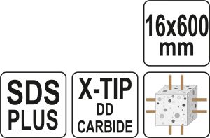 BURGHIU SDS+, VARF X, 16X600 MM