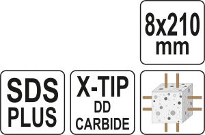 BURGHIU SDS+, VARF X, 8X210 MM