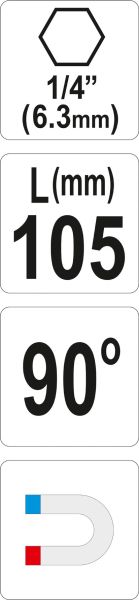 PRELUNGITOR MAGNETIC, 90⁰, 1/4", 105MM