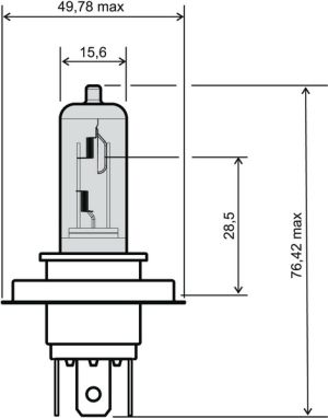 BEC FAR H4  - 12V 18/18W (3 picioare)