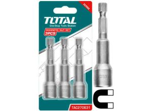 TOTAL - Set 3chei 12mm -1/4" hex - 65mm